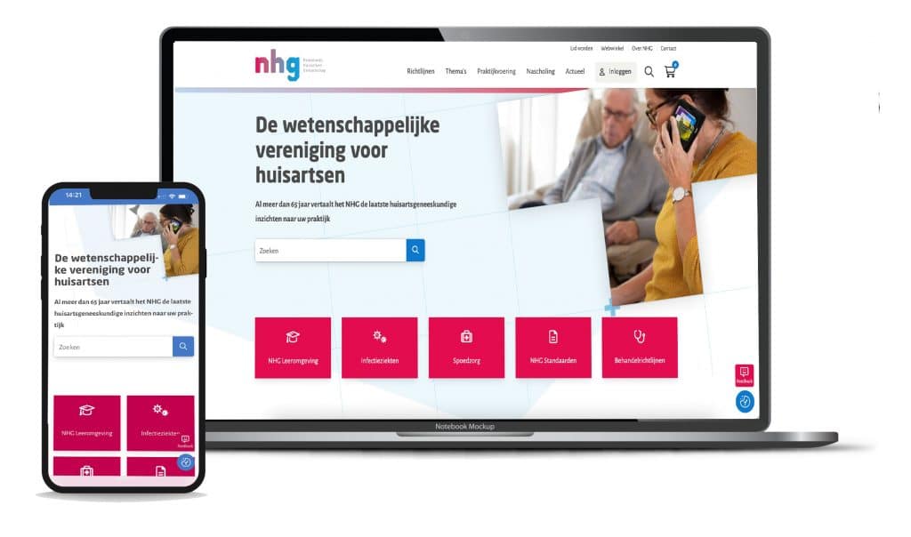 nhg website op desktop en mobiel