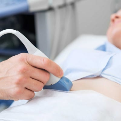 Echografisch onderzoek bij een patiënt