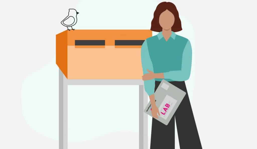 Illustratie vrouw met zelfafname test
